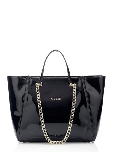 Guess  Nikki Patent Chain Tote Bag