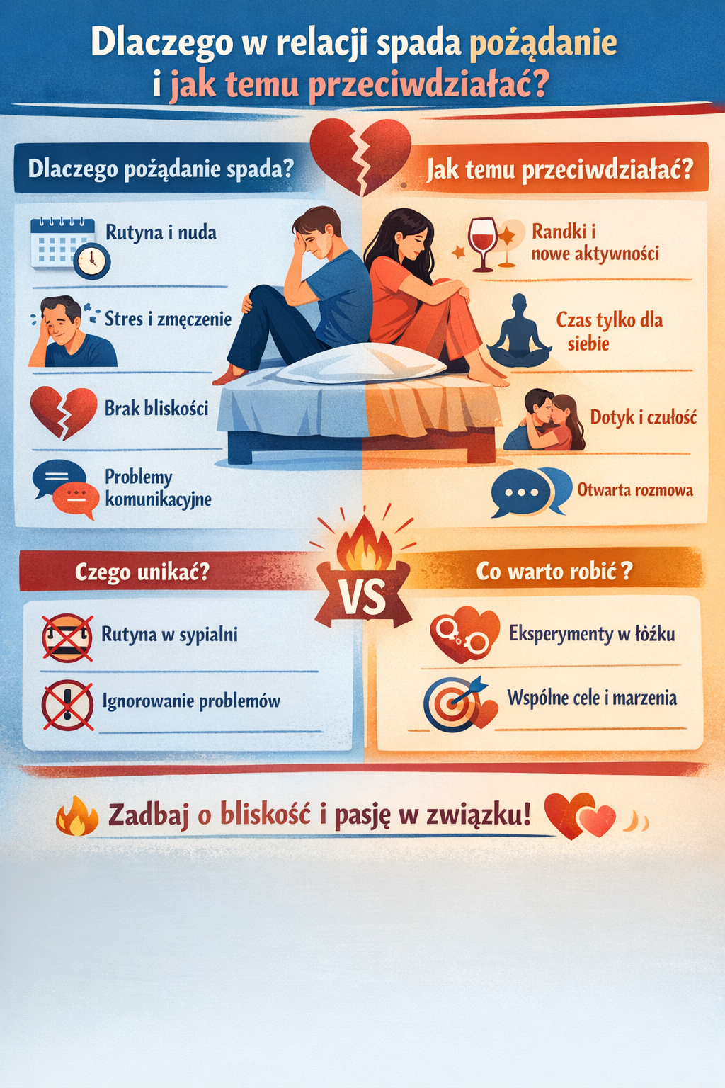 Spadek pożądania w związku – przyczyny i sposoby na poprawę bliskości między partnerami w relacji